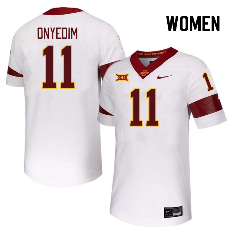 Women #11 Tyler Onyedim Iowa State Cyclones College Football Jerseys Stitched-White